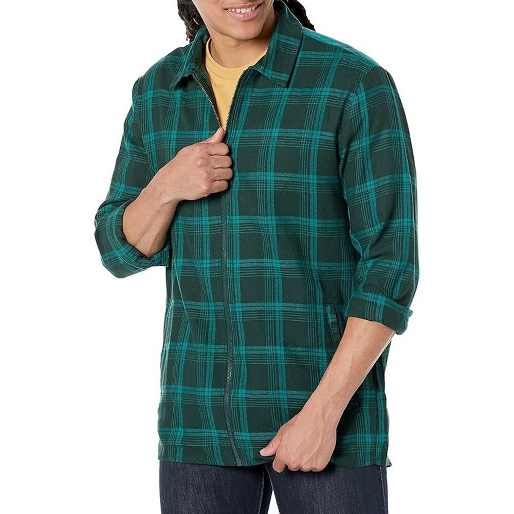 Oakley Men's Bonfire Full Zip Long Sleeve, Bayberry Check, Large